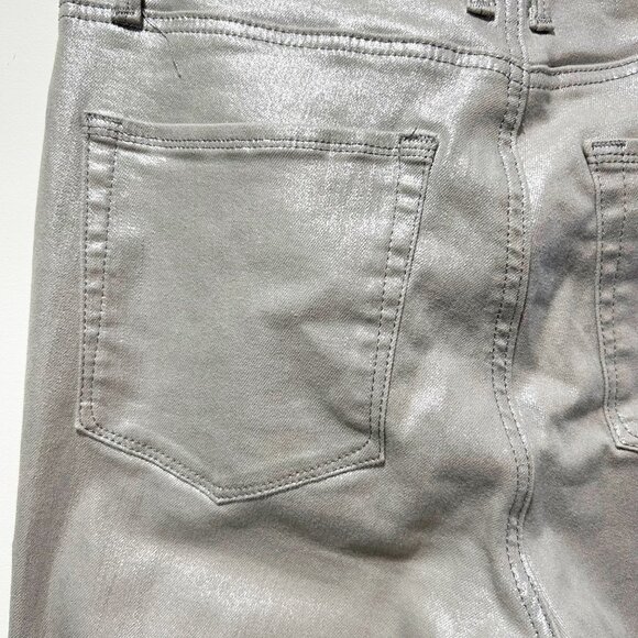 Good American Good Waist Metallic Jeans Silver 003 Size 8 Size 29 - Picture 8 of 14